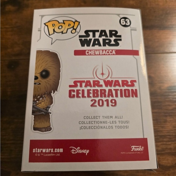 Funko POP! Star Wars: Gold Chrome Chewbacca #63 Galaxy Convention Exclusive NEW - Picture 2 of 4